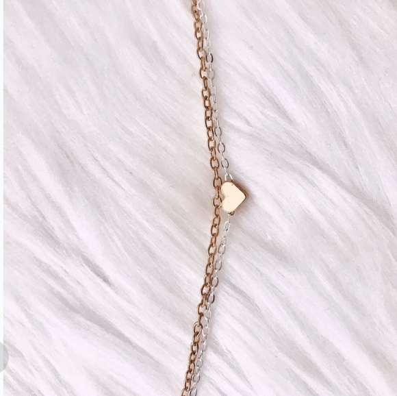 Heart Charm Bracelet- gold pl over stainless Minimalist Dainty Fashion Jewelry - Picture 1 of 5